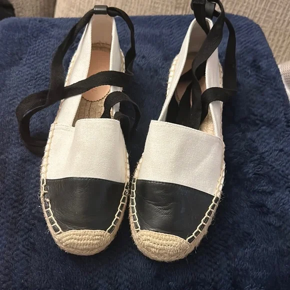 J. Crew | Shoes | Jcrew Canvas Espadrille Flats With Leather  display picture 1